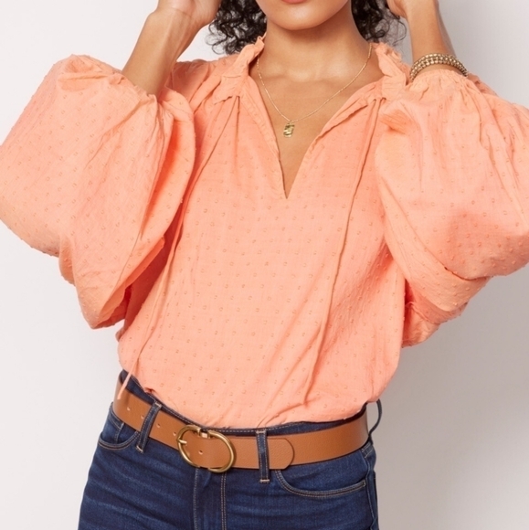 Cleobella Phoenix Blouse Coral Large NWT - Picture 2 of 11